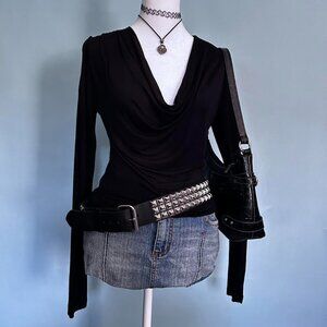 H&M Black Slouch Top sz Xs